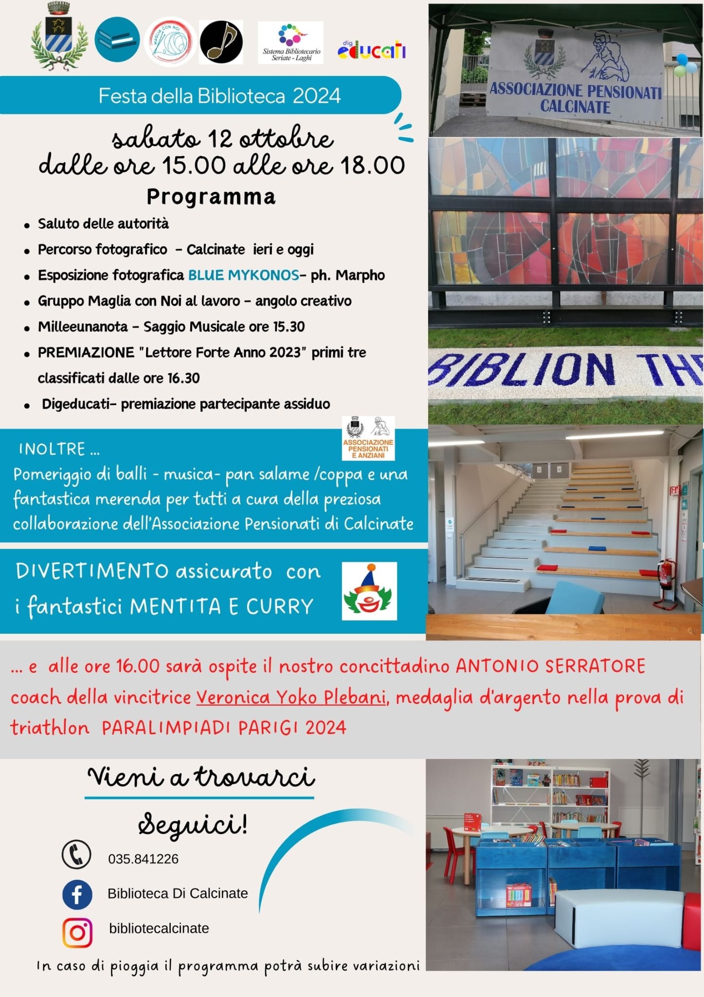 Sabato 12 ottobre dalle ore 15.00 alle ore 18.00